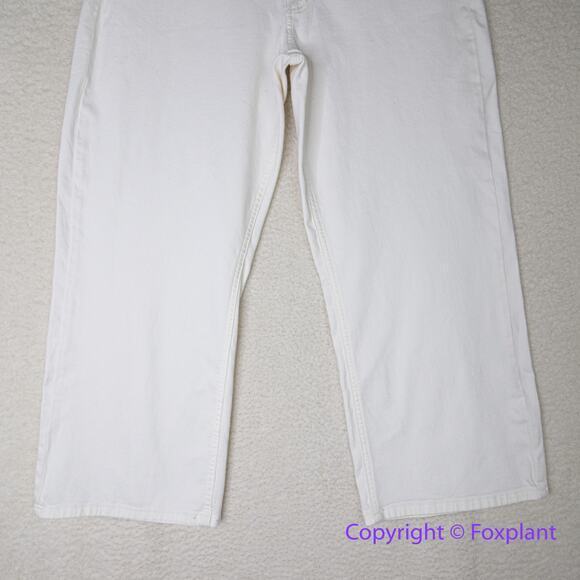 New! Jen 7 by 7 for All Mankind ivory white cropped wide leg jeans, size 12 - Picture 2 of 13